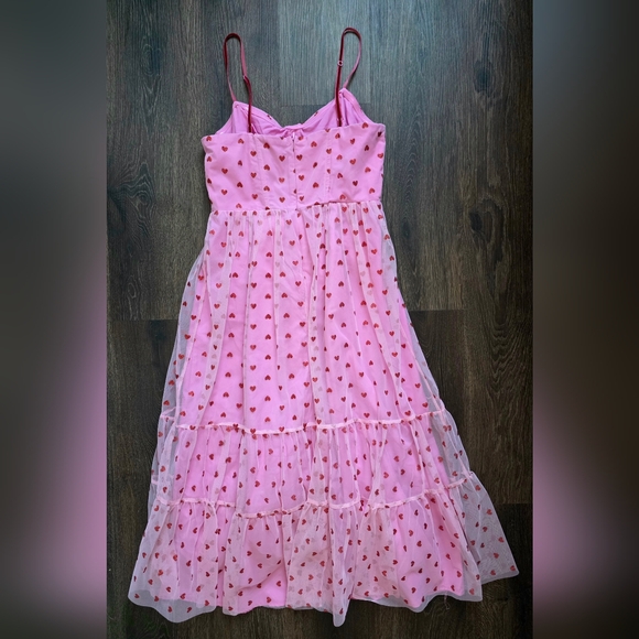 Betsey Johnson Pink Heart Tulle Tiered Dress - Picture 12 of 12
